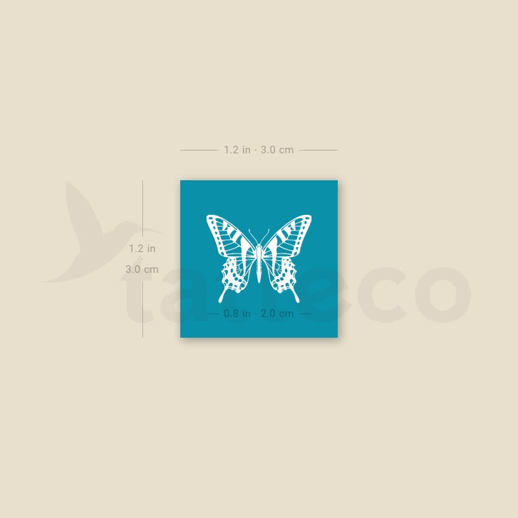Tatuaje temporal de mariposa blanca - Juego de 3