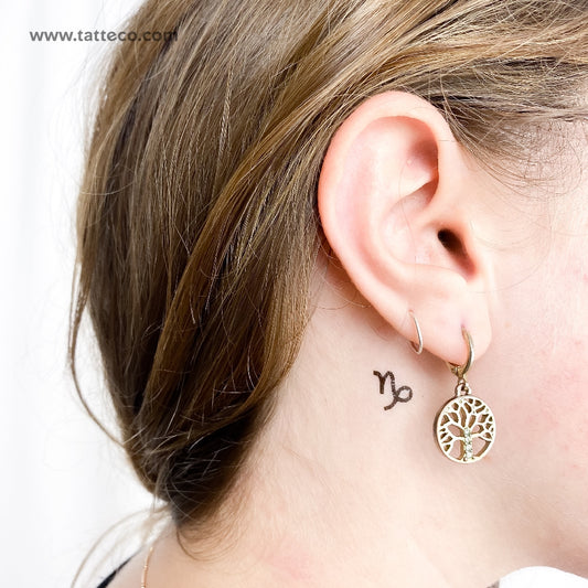 Tatuaje temporal del símbolo del zodiaco Capricornio - Juego de 3
