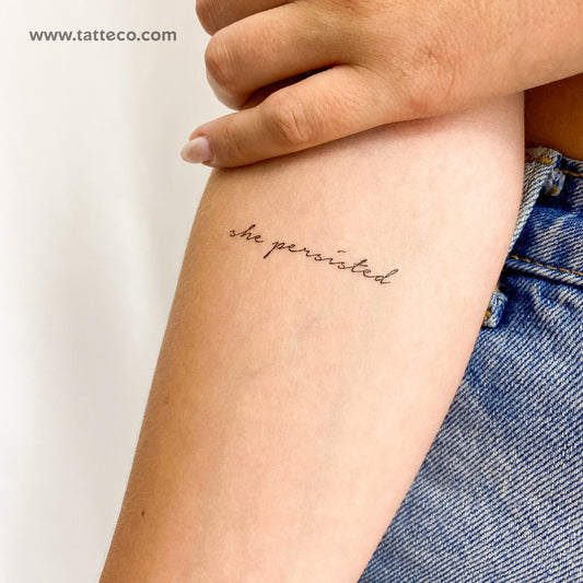 Tatuaje temporal "Ella persistió" - Juego de 3