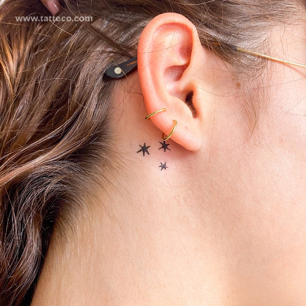 Minimalist Three Stars Temporary Tattoo - Set of 3