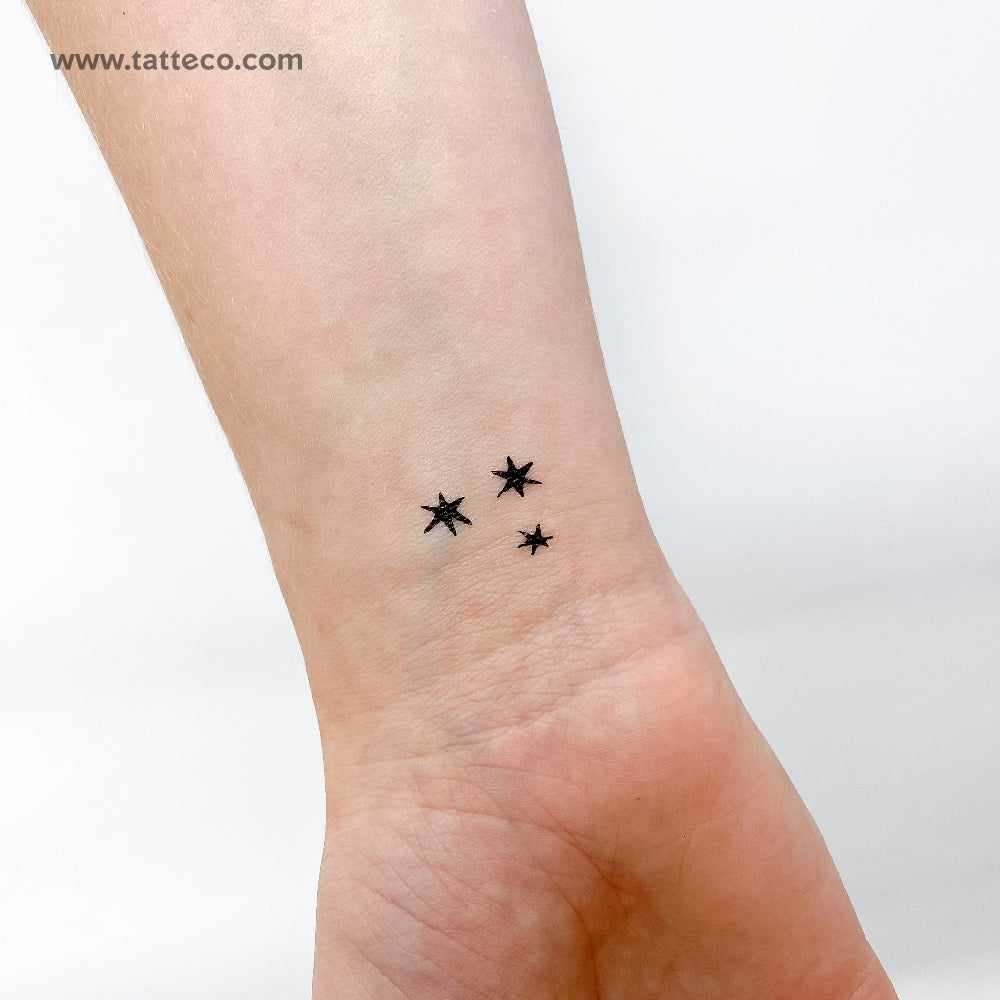 Minimalist Three Stars Temporary Tattoo - Set of 3