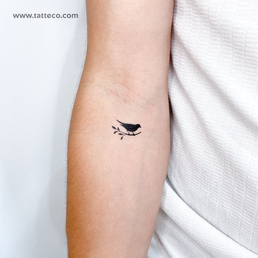 Bird On A Branch Temporary Tattoo - Set of 3
