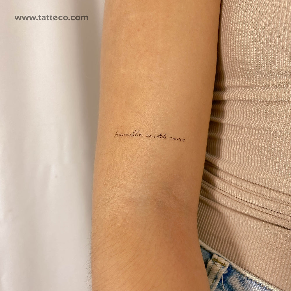 Handle With Care Temporary Tattoo - Set of 3