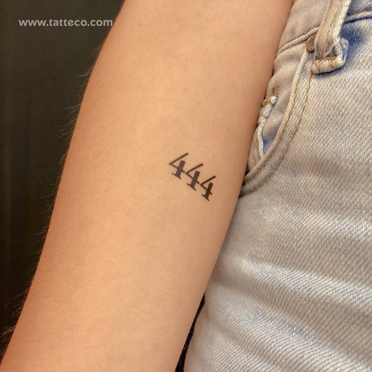 444 Angel Number Temporary Tattoo - Set of 3
