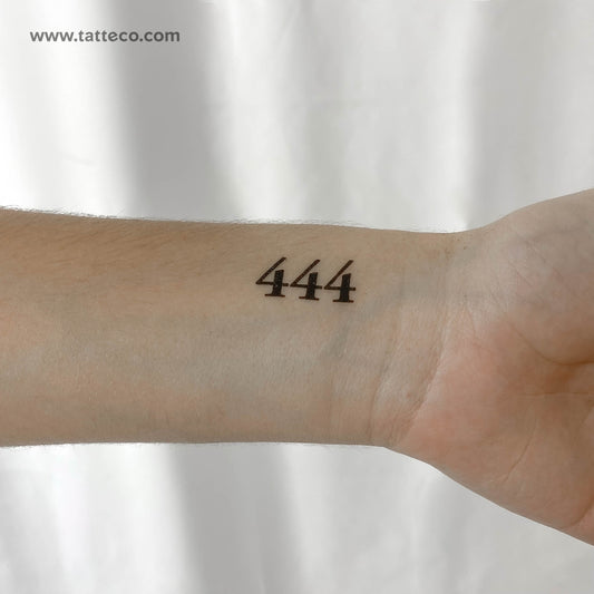 444 Angel Number Temporary Tattoo - Set of 3