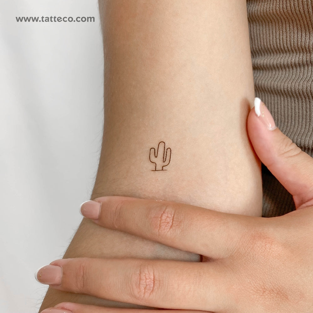 Saguaro Cactus Temporary Tattoo - Set of 3
