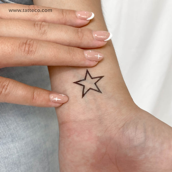 Star Outline Temporary Tattoo - Set of 3