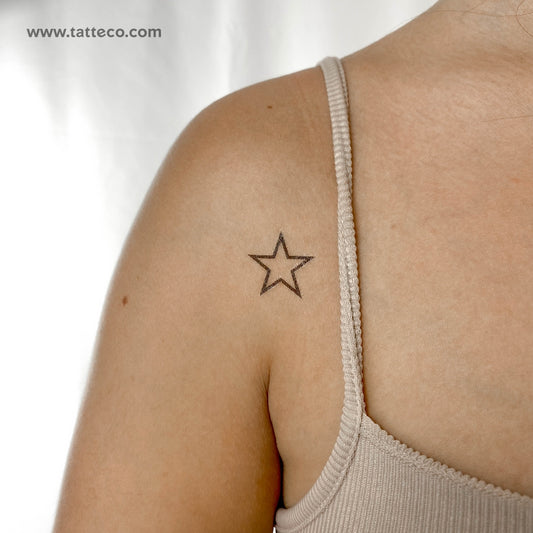 Star Outline Temporary Tattoo - Set of 3