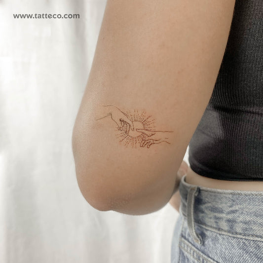 The Creation Hands and Sun Temporary Tattoo - Set of 3