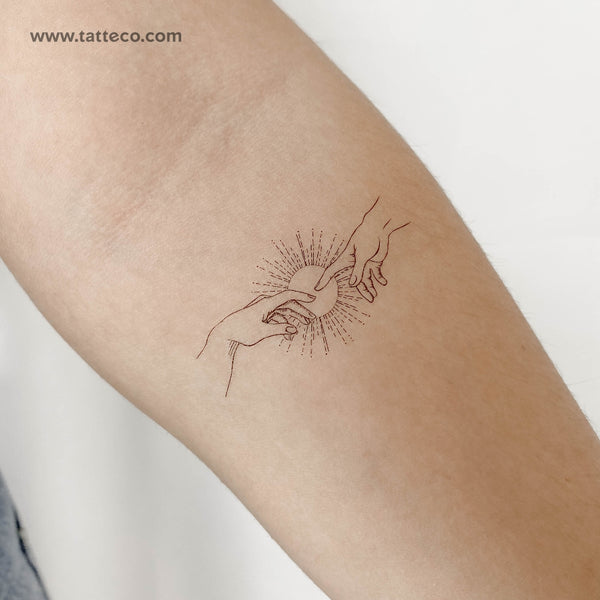 The Creation Hands and Sun Temporary Tattoo - Set of 3