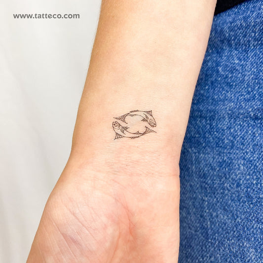 Fish Couple Temporary Tattoo - Set of 3