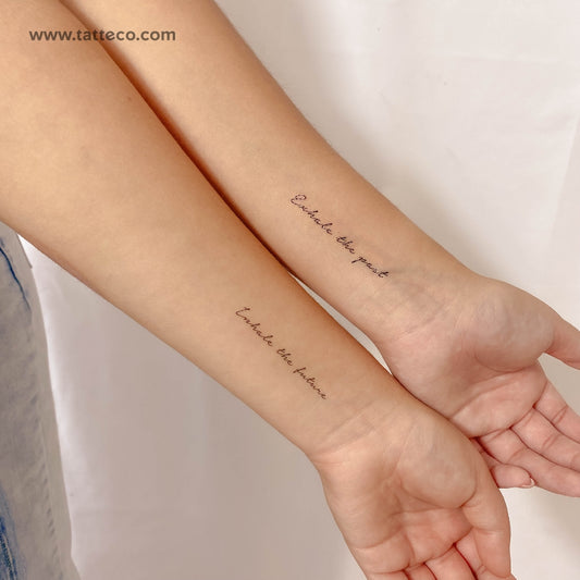 Tatuajes temporales a juego "Inhala el futuro" y "Exhala el pasado" - Set de 3+3