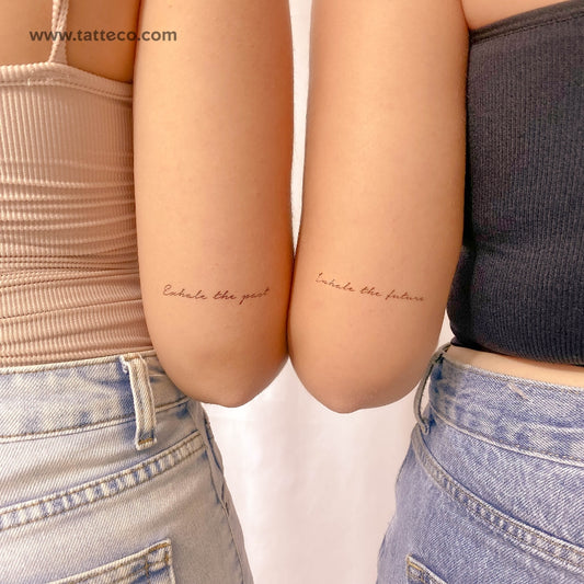 Tatuajes temporales a juego "Inhala el futuro" y "Exhala el pasado" - Set de 3+3