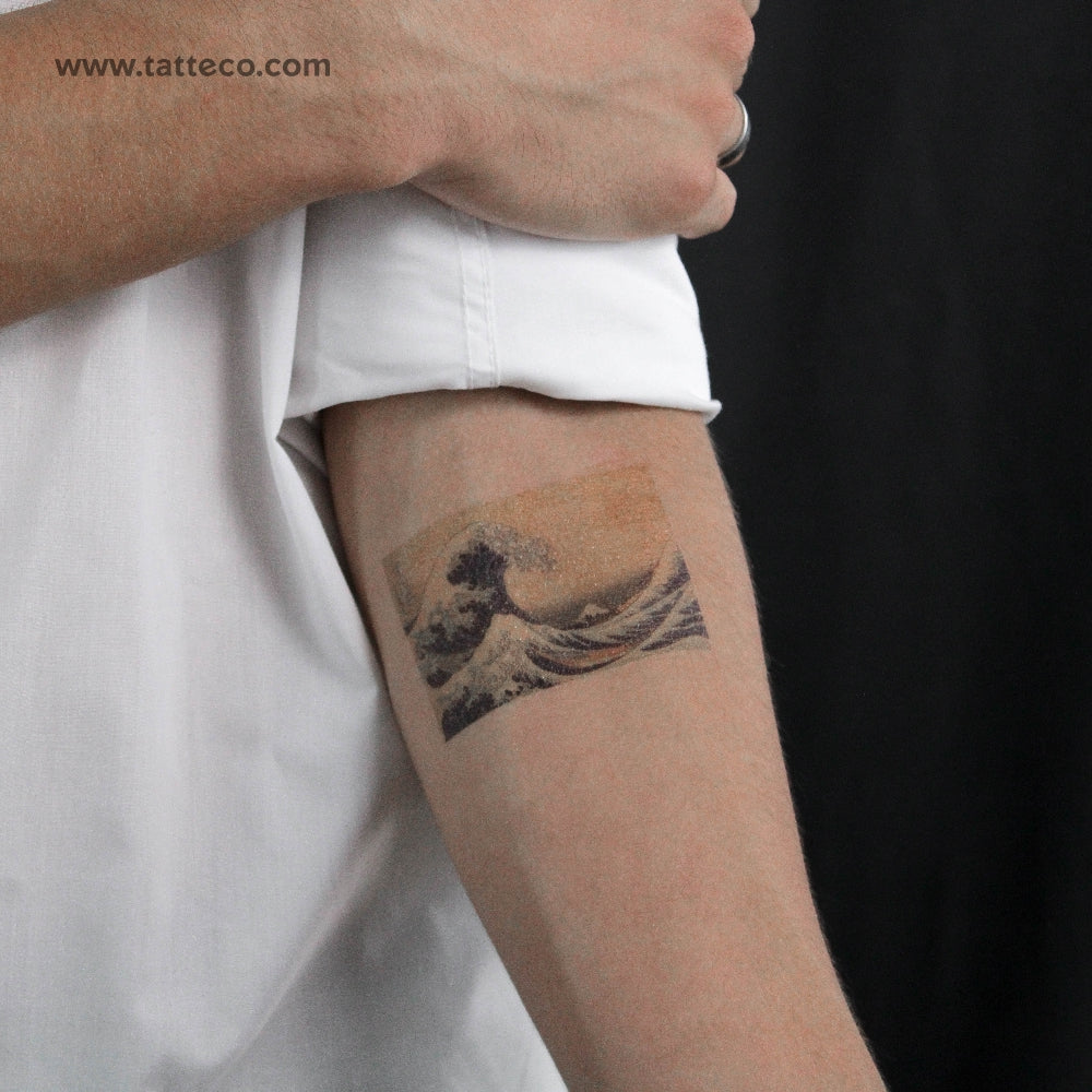 Hokusai's The Great Wave off Kanagawa Temporary Tattoo - Set of 3