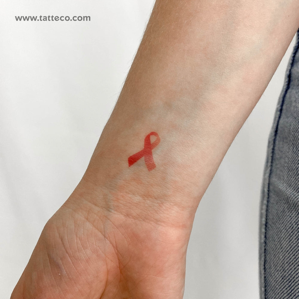Pink Ribbon Temporary Tattoo - Set of 3