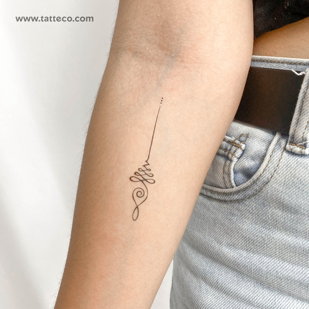 Fine Line Unalome Temporary Tattoo - Set of 3