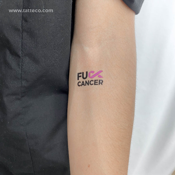 Fuck Cancer Temporary Tattoo - Set of 3