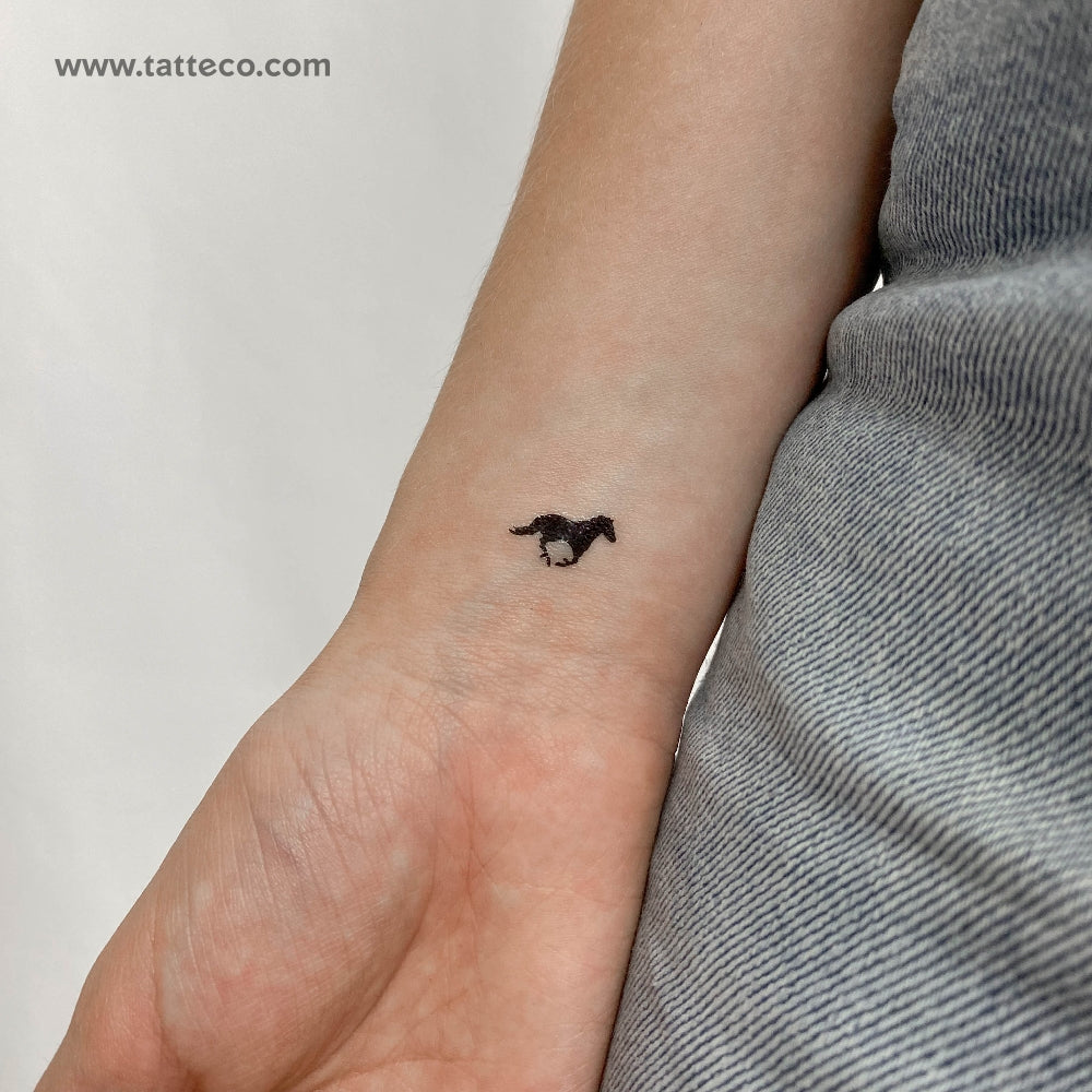 Tatuaje temporal de caballo negro - Juego de 3