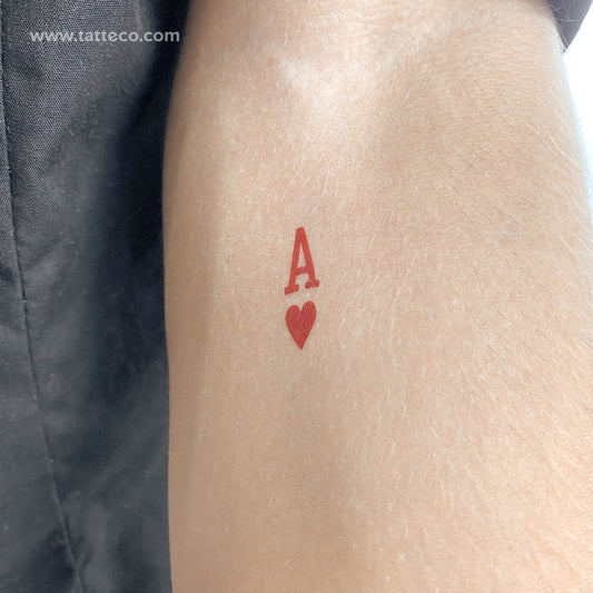 Tatuaje temporal de as de corazones (juego de 3)