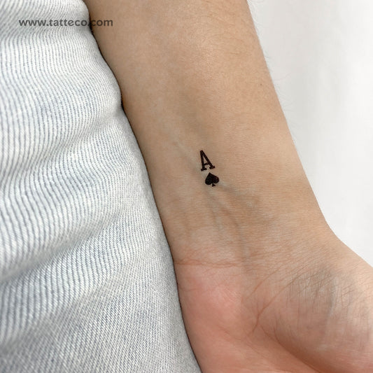 Small Ace Of Spades Temporary Tattoo - Set of 3
