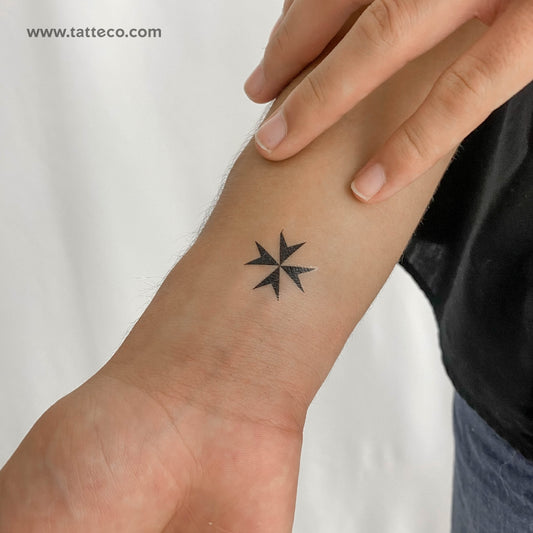 Tatuaje temporal de cruz de Malta - Juego de 3