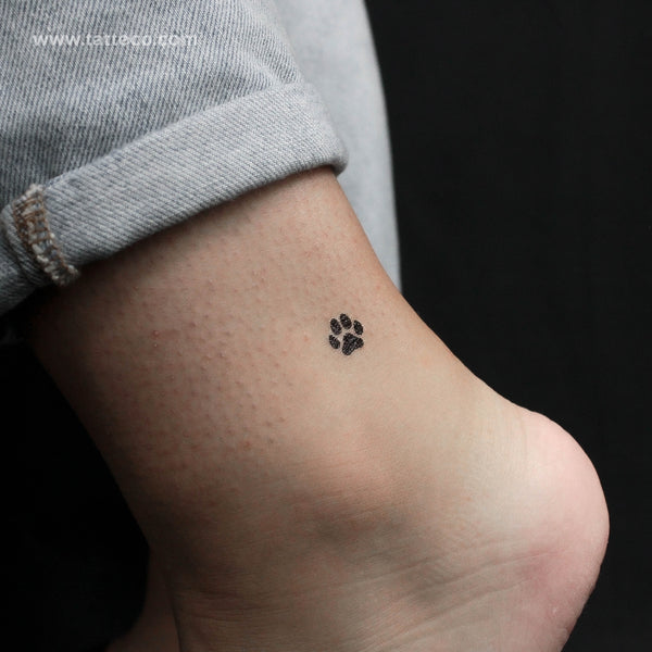 Small Dog Paw Temporary Tattoo - Set of 3