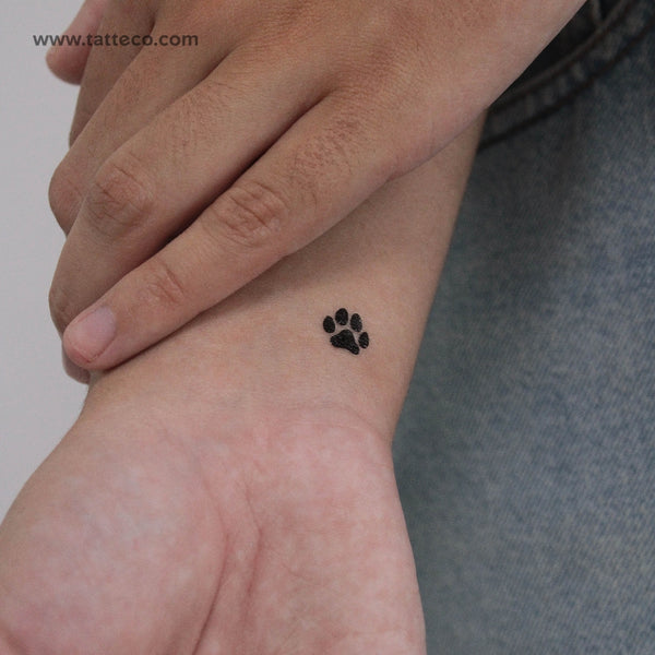 Small Dog Paw Temporary Tattoo - Set of 3