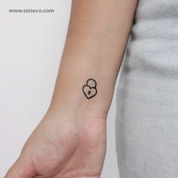 Heart Padlock Temporary Tattoo - Set of 3