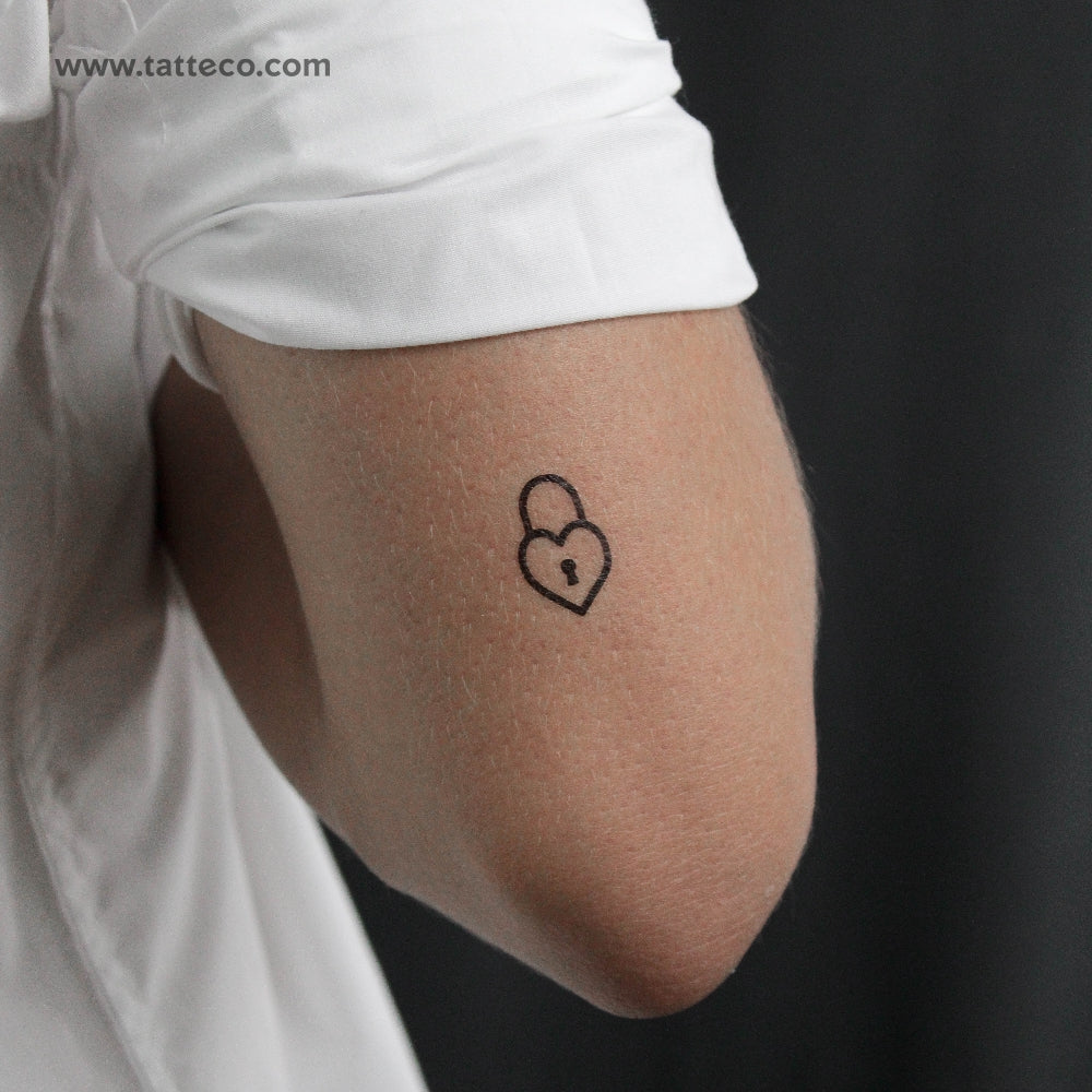 Heart Padlock Temporary Tattoo - Set of 3