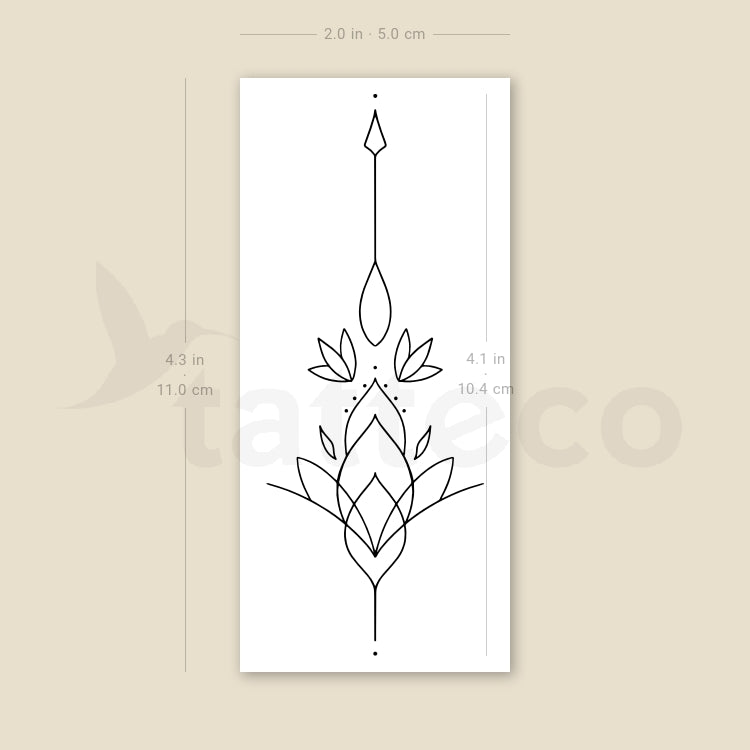 Ornamental Lotus Temporary Tattoo by 1991.ink - Set of 3