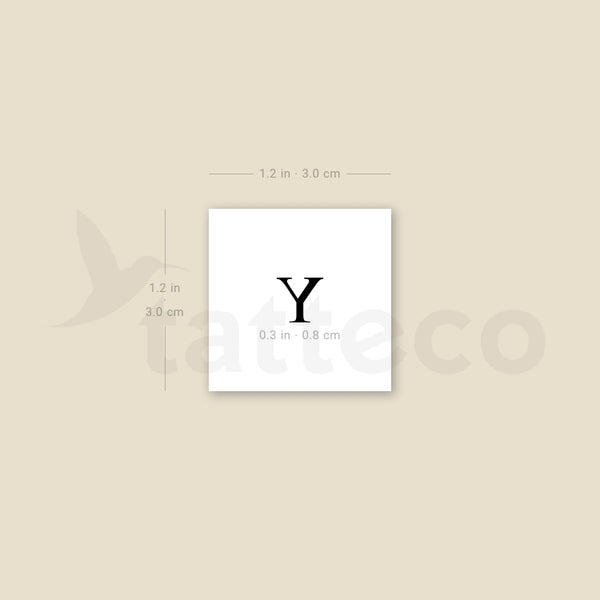 Y Serif Capital Letter Temporary Tattoo - Set of 3