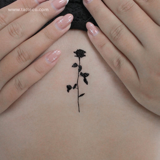 Tatuaje temporal de rosa negra - Juego de 3