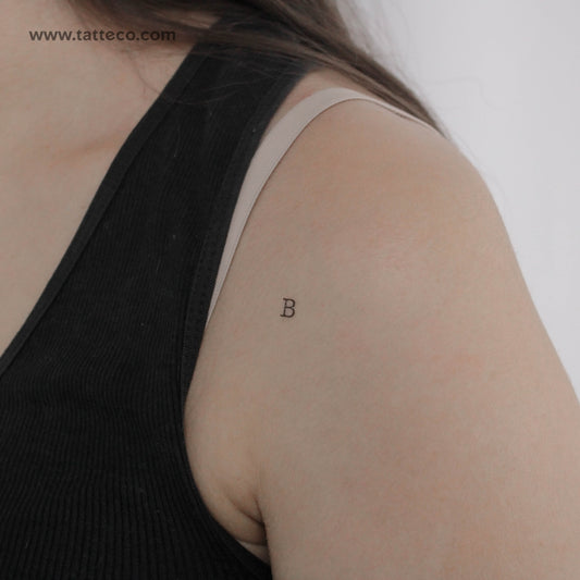 Tatuaje temporal de la letra B mayúscula de máquina de escribir (juego de 3)