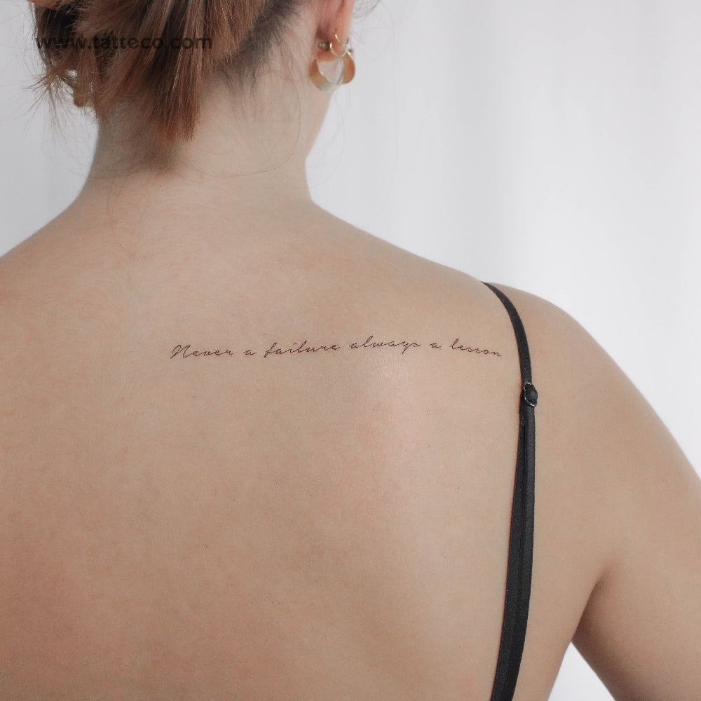 Tatuaje temporal "Nunca un fracaso, siempre una lección" (juego de 3)
