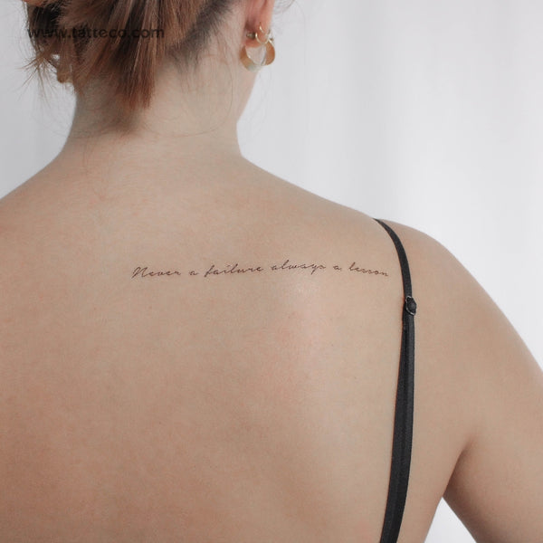 Never A Failure Always A Lesson Temporary Tattoo - Set of 3