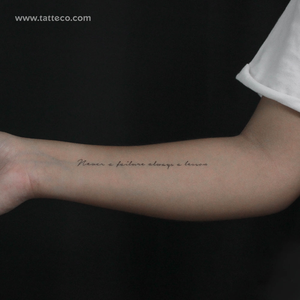 Tatuaje temporal "Nunca un fracaso, siempre una lección" (juego de 3)