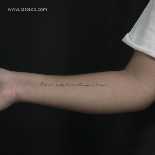 Tatuaje temporal "Nunca un fracaso, siempre una lección" (juego de 3)