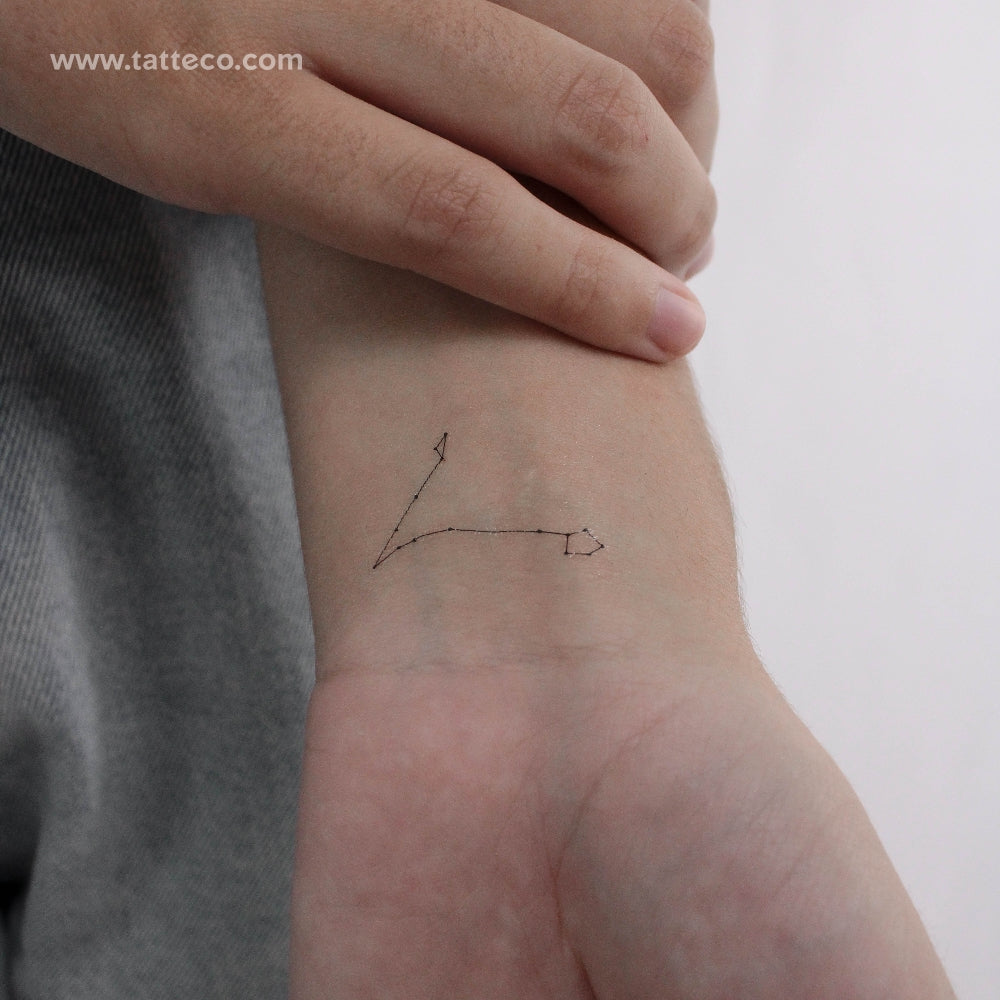Tatuaje temporal pequeño de la constelación de Piscis (juego de 3)