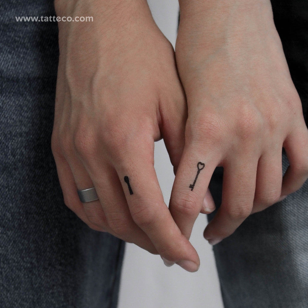 Key and Keyhole Temporary Tattoo - Set of 3+3