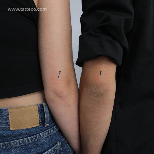 Tatuaje temporal de llave y ojo de cerradura - Juego de 3+3
