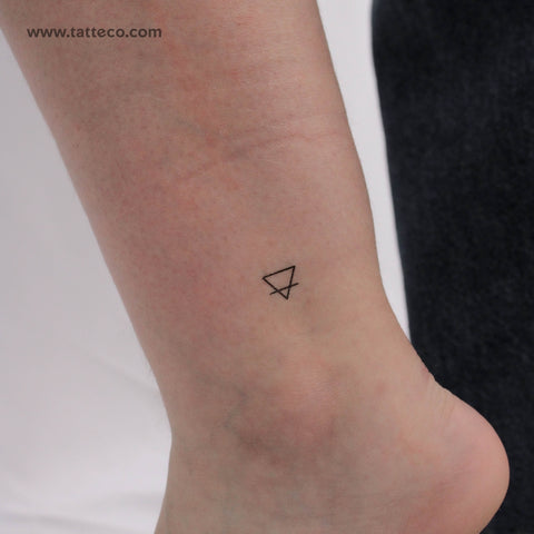 Tiny Earth Alchemical Symbol Temporary Tattoo - Set of 3