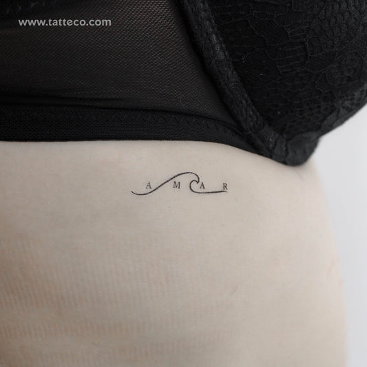 Tatuaje temporal de ola Amar - Juego de 3