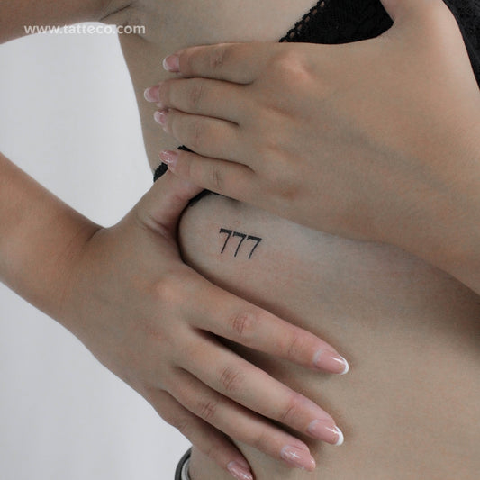 777 Angel Number Temporary Tattoo - Set of 3