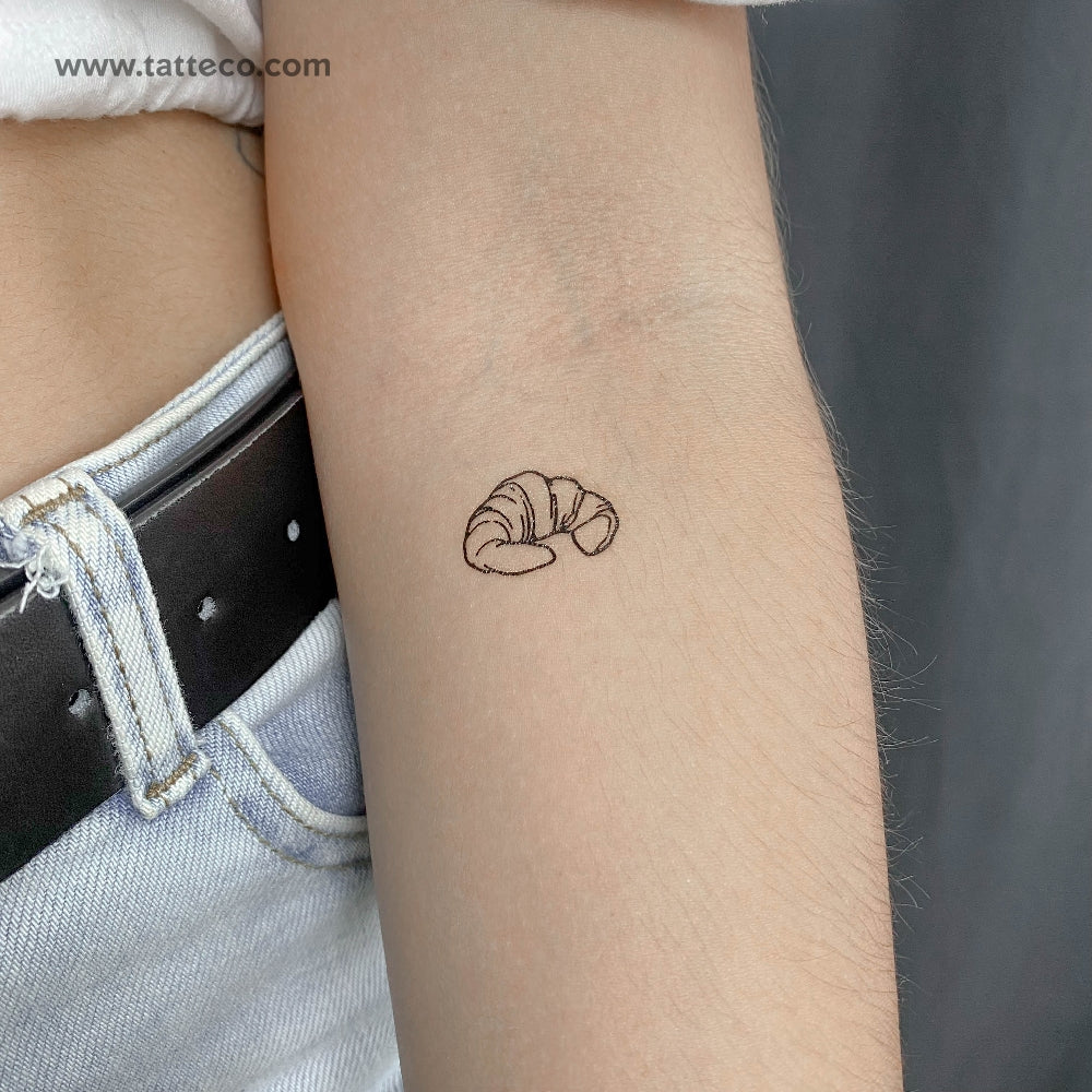 Croissant Temporary Tattoo - Set of 3