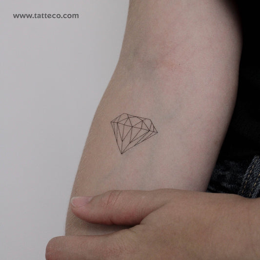 Tatuaje temporal de diamante de línea fina - Juego de 3