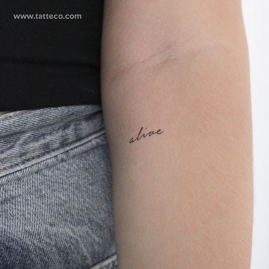 Handwritten Alive Temporary Tattoo - Set of 3