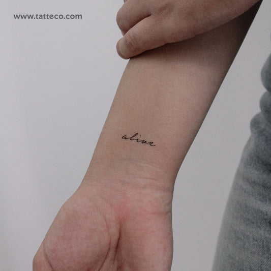 Handwritten Alive Temporary Tattoo - Set of 3