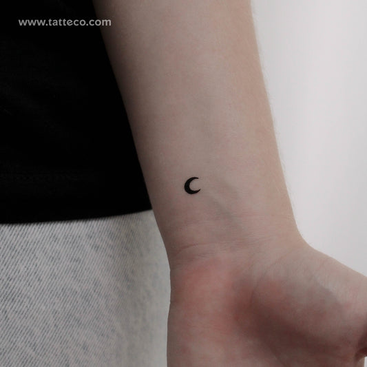Tatuaje temporal pequeño de media luna negra (juego de 3)