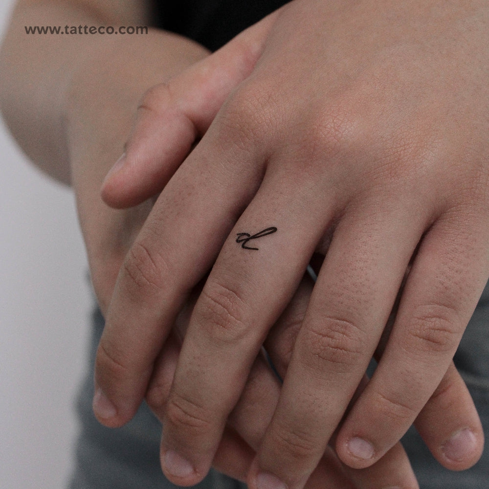 Tatuaje temporal de letra D manuscrita - Juego de 3
