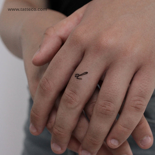 Tatuaje temporal de letra D manuscrita - Juego de 3